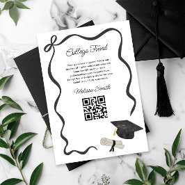 Tarjeta De Recepción Cinta Lazo Negro Graduación fondo universitario