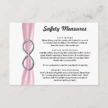 Cinta Rosa Medidas de Seguridad Infinitas Plateada