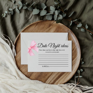 Tarjeta De Recepción Cinta rosada Cinta Cita Noche Ideas Ducha Bridal