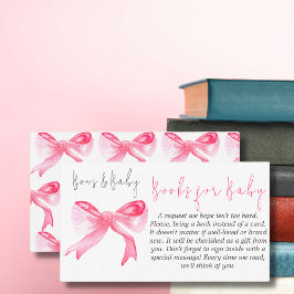 Tarjeta De Recepción Cinta rosada de cerdas de bebé niña libros juego d