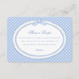 Tarjeta De Recepción Cintita Coqueta de Gingham Azul Comparte una Recet
