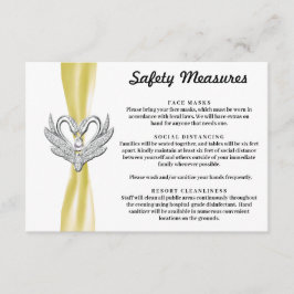 Tarjeta De Recepción Cinturón Amarillo Cisnes de Plata Medidas de Segur