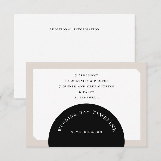TARJETA DE RECEPCIÓN CÍRCULO DE BODAS CHIC (Anverso / Reverso)
