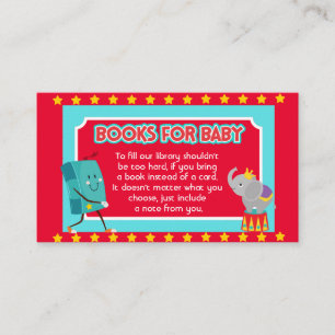 Tarjeta De Recepción Circus Baby Shower, libro para Baby Shower