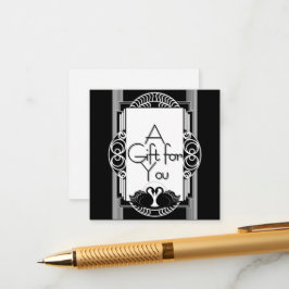 Tarjeta De Recepción Cisnes blancos y negros vintage Art Deco