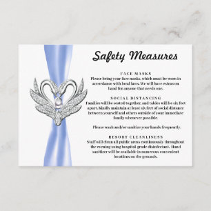 Tarjeta De Recepción Cisnes Plateados de la Cinta Azul Medidas de Segur