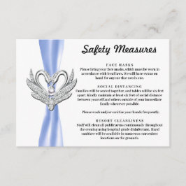 Tarjeta De Recepción Cisnes Plateados de la Cinta Azul Medidas de Segur