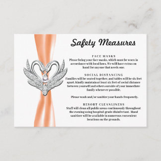Tarjeta De Recepción Cisnes Plateados de la Cinta Naranja Medidas de Se