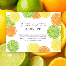 Tarjeta De Recepción Cítrico - Receta para la futura novia