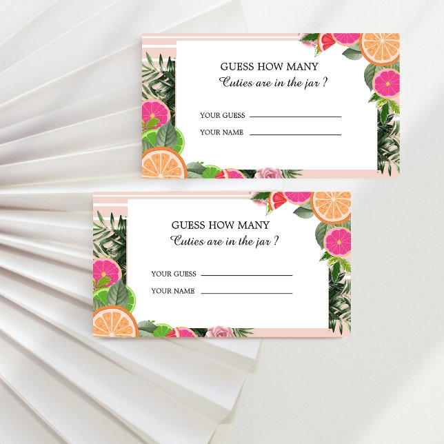 Tarjeta De Recepción Cítricos acuarelas adivinan cuántas cualidades (Subido por el creador)
