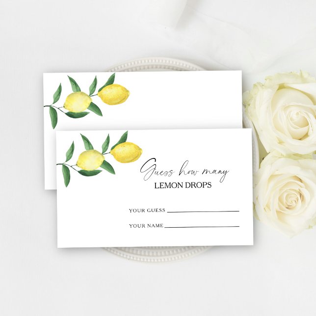 Tarjeta De Recepción Cítricos limón - adivinen cuántas gotas de limón (Subido por el creador)