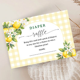 Tarjeta De Recepción Cítricos limón Baby Shower Yellow Diaper Raffle