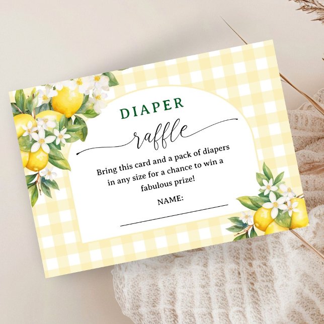 Tarjeta De Recepción Cítricos limón Baby Shower Yellow Diaper Raffle (Subido por el creador)