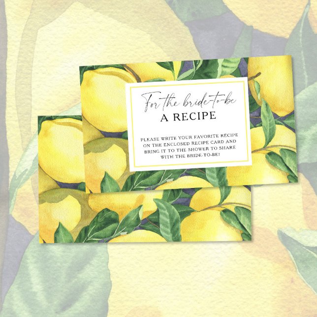 Tarjeta De Recepción Cítricos limón - Receta para que la novia sea (Subido por el creador)