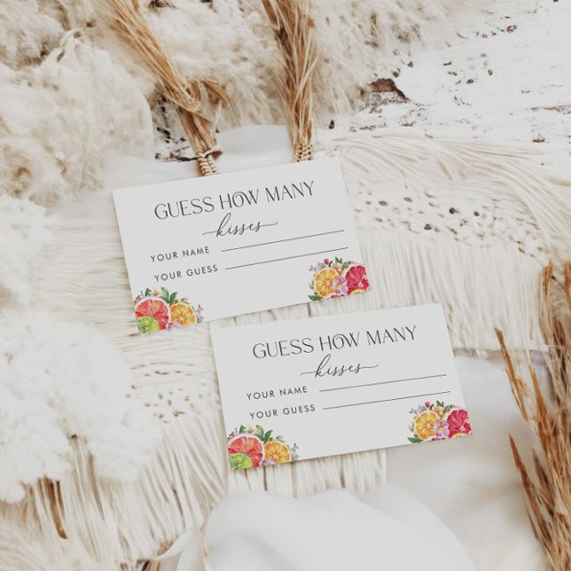 Tarjeta De Recepción Citrus adivina cuántos besos de juego de novias (Subido por el creador)