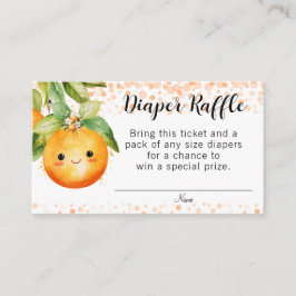 Tarjeta De Recepción Citrus Diaper Raffle, pequeño Naranja