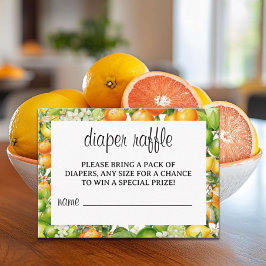Tarjeta De Recepción Citrus Greenery Elegant Diaper Raffle Card