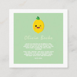 Tarjeta De Recepción Citrus Lemon Baby Shower