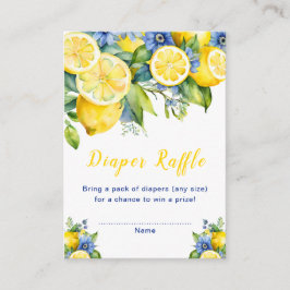 Tarjeta De Recepción Citrus Lemon Mediterranean Baby Show Diaper Raffle