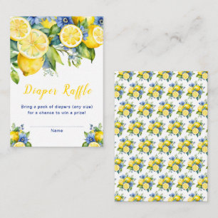 Tarjeta De Recepción Citrus Lemon Mediterranean Baby Show Diaper Raffle
