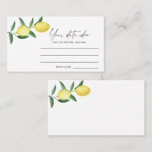 Tarjeta De Recepción Citrus Limón - Ideas para una noche de cita \ Tarr