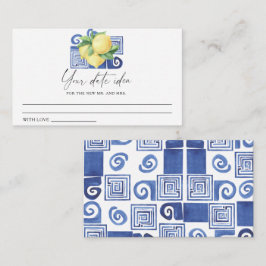 Tarjeta De Recepción Citrus Limón - Ideas para una noche de cita \ Tarr