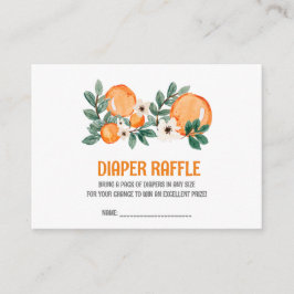 Tarjeta De Recepción Citrus Naranja Blossom, Baby Shower Diaper Raffle