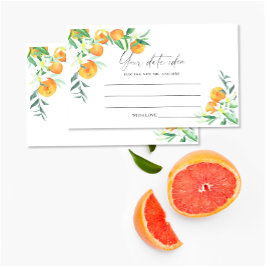 Tarjeta De Recepción Citrus Naranja - Ideas de noche de cita \ Frasco d
