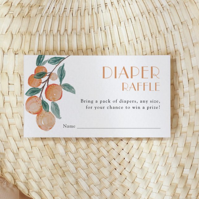 Tarjeta De Recepción Citrus Naranjas Green Diaper Raffle Baby Shower (Subido por el creador)
