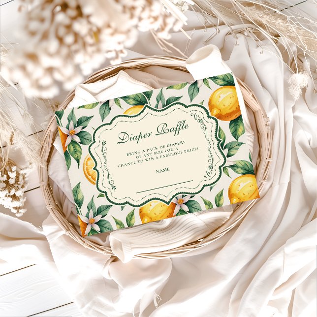 Tarjeta De Recepción Citrus Orchard Baby Shower Diapper Raffle (Subido por el creador)