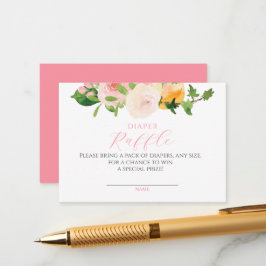 Tarjeta De Recepción Citrus Pink Baby Shower Diaper Raffle