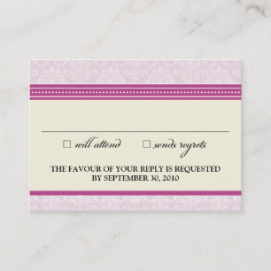 Tarjeta De Recepción :: claire:: Damasco encantador 3,5" x2.5" RSVP