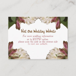 Tarjeta De Recepción Clásica Boda Blanca Floral RSVP