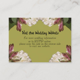 Tarjeta De Recepción Clásica Boda de Oro Floral RSVP