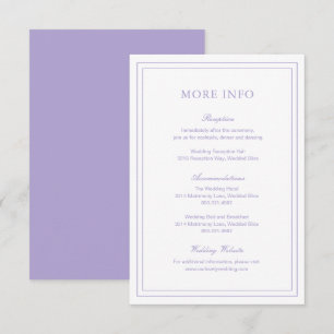 Tarjeta De Recepción Clásica Boda Elegante Lilac