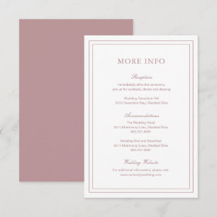 Tarjeta De Recepción Clásica Boda Elegante Rosa
