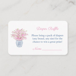 Tarjeta De Recepción Clásica Chinoiserie Bebé Chica Ducha Diaper Raffle