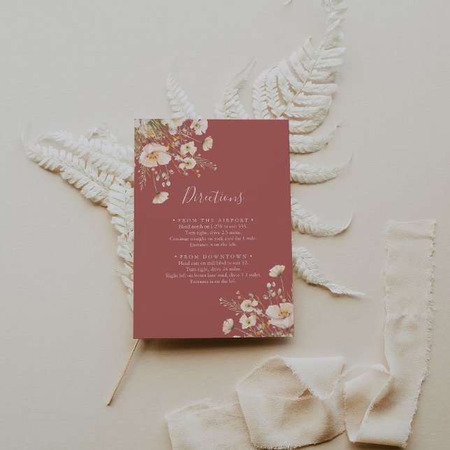 Tarjeta De Recepción Clásica dirección del Boda de flores silvestres Ru (Subido por el creador)