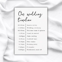 Tarjeta De Recepción Clásica elegancia Nuestra Cronología Boda