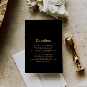 Tarjeta De Recepción Clásicas direcciones de boda minimalistas en oro n