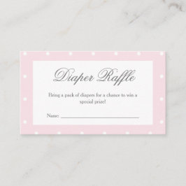Tarjeta De Recepción Clásico Baby Pink Bow Baby Shower Diaper Raffle