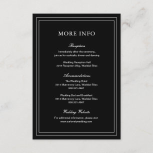 Tarjeta De Recepción Clásico Black Elegant Wedding
