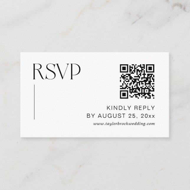 Tarjeta De Recepción Clásico Boda de Dinero Antiguo RSVP Código Qr (Anverso)