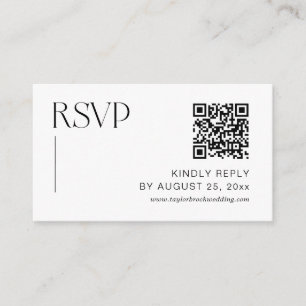 Tarjeta De Recepción Clásico Boda de Dinero Antiguo RSVP Código Qr