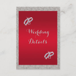 Tarjeta De Recepción Clásico Boda de Navidades rojos y espumosos bauble