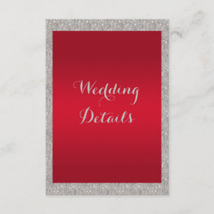 Tarjeta De Recepción Clásico Boda de Navidades rojos y espumosos bauble