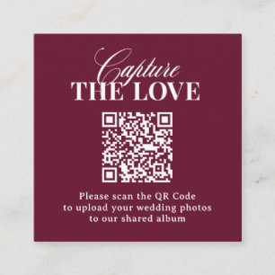 Tarjeta De Recepción Clásico de Lujo   Código QR Boda Captura el Amor