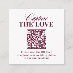 Tarjeta De Recepción Clásico de Lujo   Código QR para Capturar el Amor 
