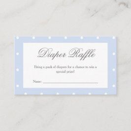Tarjeta De Recepción Clásico Dusty Blue Bow Baby Shower Diaper Raffle