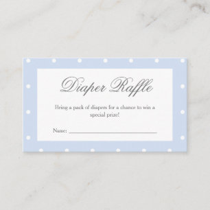 Tarjeta De Recepción Clásico Dusty Blue Bow Baby Shower Diaper Raffle